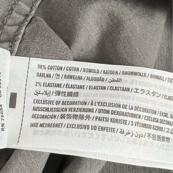 Abercrombie & Fitch Stretch Cotton Canvas Utility Chest Pocket Shirt Gray Drab - Picture 7 of 7